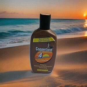 Coppertone SPF 4 Sunscreen Lotion 8 Fl Oz Vintage 1991/2001 Brown Orange Bottle
